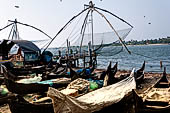 Kerala - Kochi the Chinese fishing net. 